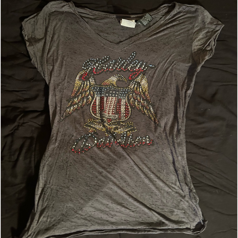 ⭒ stylish harley davidson top